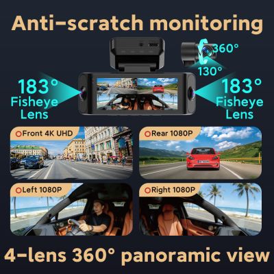 Cameră auto 4 Canale 4K Fisheye ARTIE CAM EDGE – 5.8GHz WiFi, Senzor G, GPS integrat, Monitorizare parcare 24h