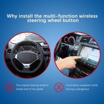 Comenzi pe Volan - Telecomanda Wireless Multifuncțională pentru Volan Auto – Set Butoane Control Navigație și Multimedia, Compatibilitate Universală, Instalare Rapidă (Plug & Play)