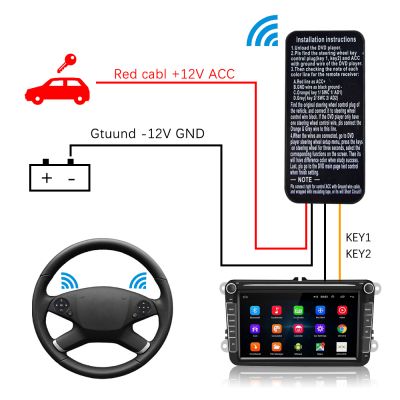 Comenzi pe Volan - Telecomanda Wireless Multifuncțională pentru Volan Auto – Set Butoane Control Navigație și Multimedia, Compatibilitate Universală, Instalare Rapidă (Plug & Play)