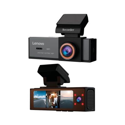 Camera DVR Lenovo Q7 cu 3 camere 4K fata si 1080 spate si 1080 interior ecran 3.2 inch IPS Wifi unghi larg monitorizare parcare