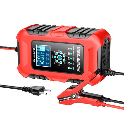 Redresor pentru Baterii 12V 10A / 24V 5A - Încărcător Baterii cu Funcție de Reparare și Protecție AI, Ecran LED, Senzor Temperatură și Încărcare în 7 Etape, Răcire activă, Funcție de Desulfatare și Siguranță Multiplă