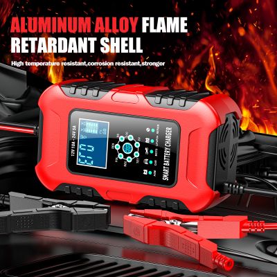 Redresor pentru Baterii 12V 10A / 24V 5A - Încărcător Baterii cu Funcție de Reparare și Protecție AI, Ecran LED, Senzor Temperatură și Încărcare în 7 Etape, Răcire activă, Funcție de Desulfatare și Siguranță Multiplă