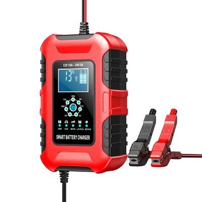 Redresor pentru Baterii 12V 10A / 24V 5A - Încărcător Baterii cu Funcție de Reparare și Protecție AI, Ecran LED, Senzor Temperatură și Încărcare în 7 Etape, Răcire activă, Funcție de Desulfatare și Siguranță Multiplă