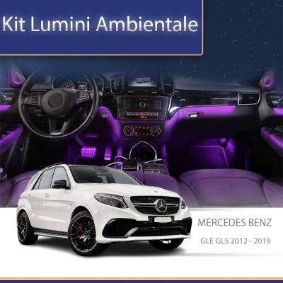 Lumini Ambientale NIGHTVIBE trimuri negru lucios Mercedes GLE GLS W166 2012-2019 control pe sistemul original sau telefon