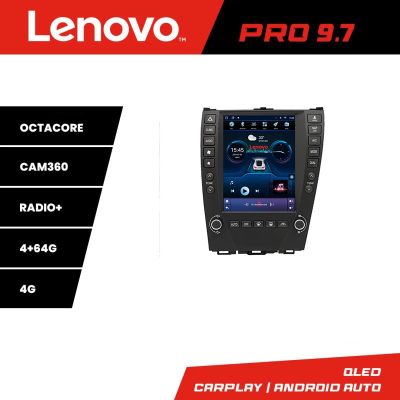 Navigatie Lexus ES 2009-2012 Lenovo Tesla Qled 9.7" Octacore 4Gb RAM 64Gb Hdd 4G DSP Carplay Android Auto 360 camere Bluetooth
