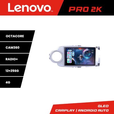 Navigatie Toyota Yaris 2010-2018 Lenovo Kit-YARIS10 8 core QLED 2K 12+256 360 Android Waze USB Navigatie Internet Youtube Radio Lenovo