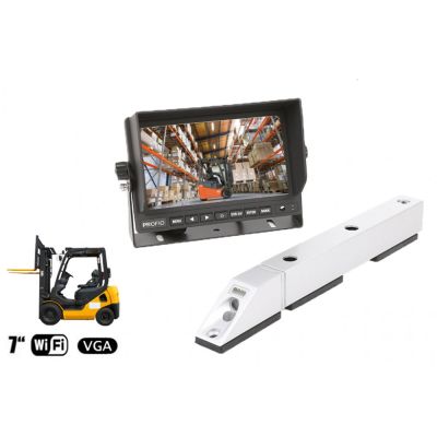 Kit sistem de camere pentru stivuitor - camere de siguranță fără fir + monitor 7" + baterie de 5200mAh