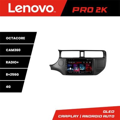 Navigatie Kia Rio 2011-2014 Lenovo Kit-rio-11 8 core QLED 2K 8+256 360 Android Waze USB Navigatie Internet Youtube Radio