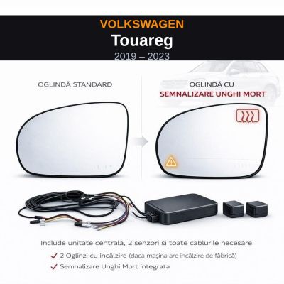 Senzor unghi mort Volkswagen Touareg 2019-2026 — oglindă dedicată