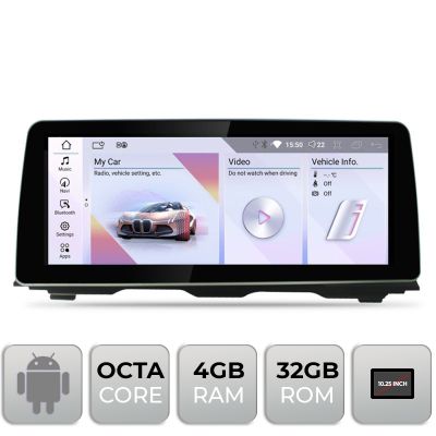 Navigatie BMW Seria 5 F10 2016-2017 cu ecran EVO Android ecran 10.25" 4+32 4G BT