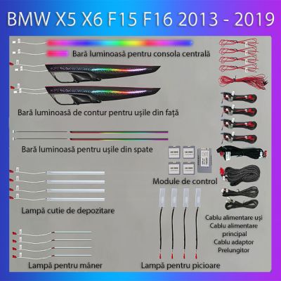 Lumini Ambientale NIGHTVIBE BMW Seria X5 X6 2013-2019 dedicat trimuri control telefon sau sistem original