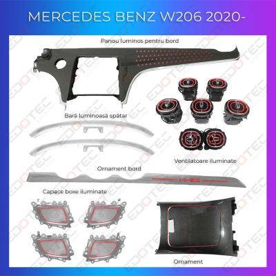 Lumini Ambientale NIGHTVIBE Mercedes C Class W206 2020- dedicate control din sistemul original si telefon