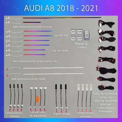 Lumini Ambientale NIGHTVIBE Audi  A8 2018-2021 set complet control telefon sau sistem original