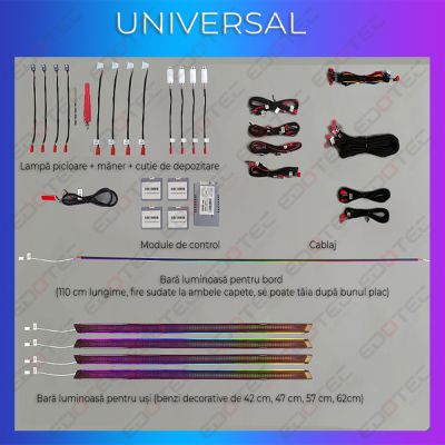 Lumini Ambientale NIGHTVIBE Universal set complet control telefon sau sistem original