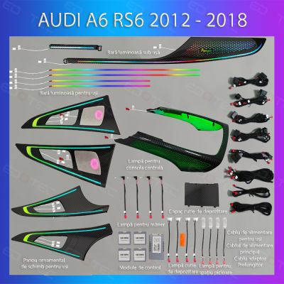 Lumini Ambientale NIGHTVIBE Audi  A6 RS6 C7 2012-2018 set complet control telefon sau sistem original trimuri