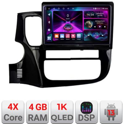 Navigatie Mitsubishi Outlander 2014- A-1230  4+64 InCell Display 1K Android Waze USB Navigatie Internet Youtube Radio