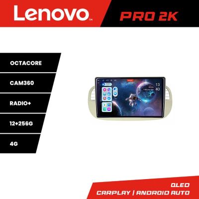 Navigatie Fiat 500 intre anii 2007-2015 Android radio gps internet 8 core QLED 2K 12+256 360 Lenovo