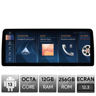 Navigatie dedicata Edotec BMW Seria I8 masini cu EVO, Android, Octa Core, 12+256, 12.3", Qled 2K 2400x900, Qualcomm 680
