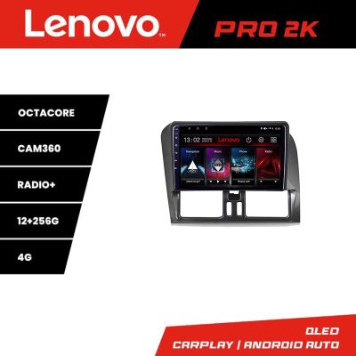 Navigatie Volvo XC60 Lenovo 8 core QLED 2K 12+256 360 Android Waze USB Navigatie Internet Youtube Radio