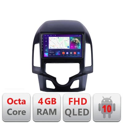 Navigatie Hyundai I30 2009-2012 clima automata B-I30AUTOMATIC Android Ecran QLED octa core 4+64 carplay android auto KIT-i30automatic+EDT-E309V3