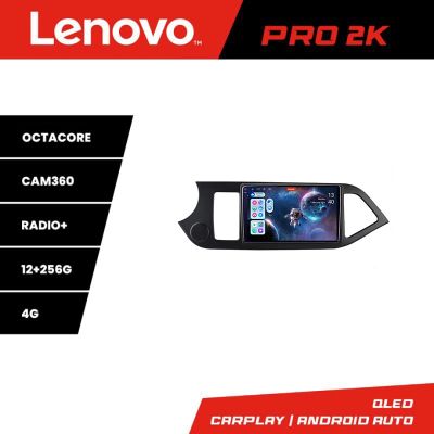 Navigatie Kia Picanto 2011-2015 Lenovo Kit-217 8 core QLED 2K 12+256 360 Android Waze USB Navigatie Internet Youtube Radio