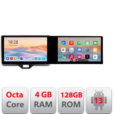 Navigatie Toyota Yaris 2020- Edotec 2 ecrane  8 core 4+128 21.6 inch Incell android Wifi 5Ghz gps internet  kit-yaris2020