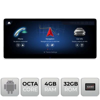 Navigatie Mercedes C W204 2012-2014 NTG4.5 ecran de 10.25" Android gps 4G 4+32 1920x720