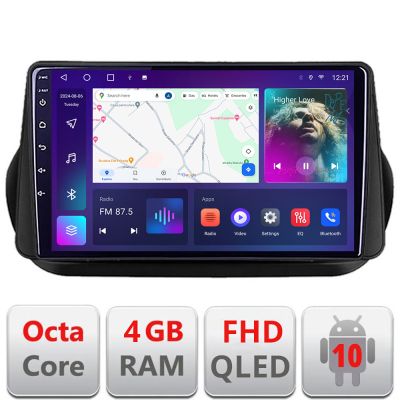 Navigatie Peugeot Bipper, Citroen Nemo, Fiat Qubo 2008-2017 Android radio gps internet 4+64 carplay android auto Kit-bipper+EDT-E310v3