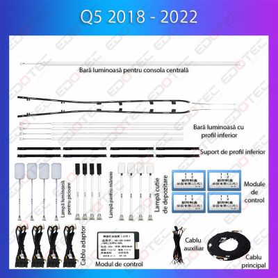 Lumini Ambientale NIGHTVIBE  Audi Q5 2018-2025 set complet control telefon sau sistem original