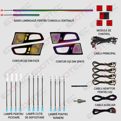 Lumini Ambientale NIGHTVIBE Volvo S60 2020-2022 set complet control telefon sau sistem original