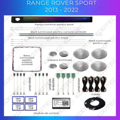 Lumini Ambientale NIGHTVIBE Range Rover Sport 2013-2022 set complet control telefon sau sistem original