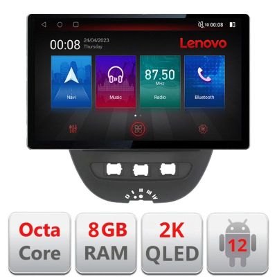 Navigatie Citroen C1 Peugeot 107 Toyota Aygo 2005-2014, Ecran 2K QLED 13",Octacore,8Gb RAM,128Gb Hdd,4G,360,DSP,Carplay,Bluetooth