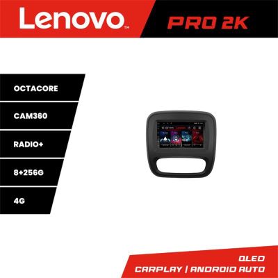 Navigatie Renault Trafic 2014-2017 Lenovo Kit-rt09 8 core QLED 2K 8+256 360 Android Waze USB Navigatie Internet Youtube Radio