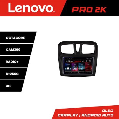 Navigatie Dacia Sandero 2012-2020 var B Android radio gps internet  8 core QLED 2K 8+256 360 Lenovo