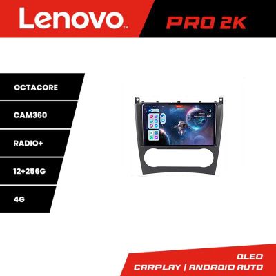 Navigatie Mercedes Clasa C W203 facelift Lenovo Kit-093 cu Android Radio Bluetooth Internet 8 core QLED 2K 12+256 360GB