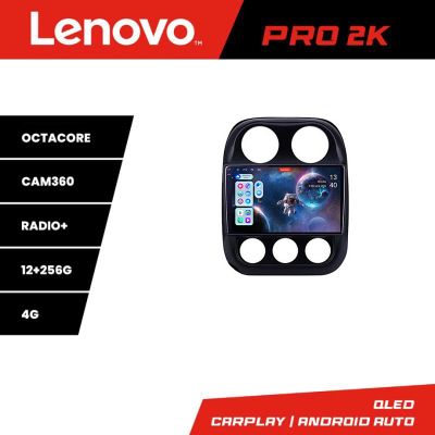 Navigatie Jeep Compass 2010-2016 Lenovo Kit-2500 8 core QLED 2K 12+256 360 Android Waze USB Navigatie Internet Youtube Radio