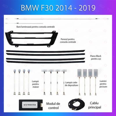 Lumini Ambientale NIGHTVIBE BMW Seria 3 2014-2019 dedicat trimuri piano black control telefon sau sistem original