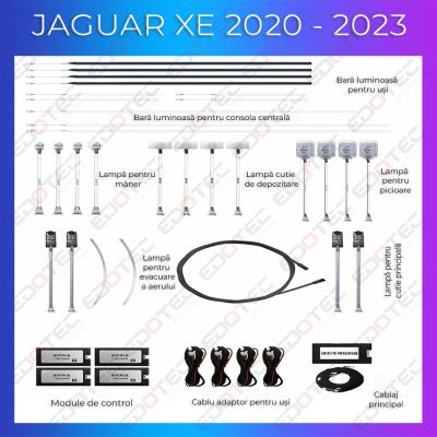 Lumini Ambientale NIGHTVIBE Jaguar XE 2020-2023 set complet control telefon sau sistem original