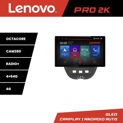 Navigatie Citroen C1 Peugeot 107 Toyota Aygo 2005-2014 Lenovo PRO 4+64 13 inch 2K android 4G DSP gps internet  KIT-C1