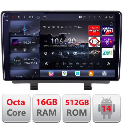 Navigatie Opel Zafira C 2011-2019 Qled 2K Octa Core 16+512GB LTE 4G DSP Wifi 5Ghz android auto carplay radio gps internet KIT-zafira-c+EDT-E809-2K