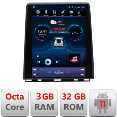 Navigatie Renault Clio 5 high Lenovo Tesla Qled 9.7" Octacore 4Gb RAM 32Gb 4G DSP Carplay Android Auto Bluetooth