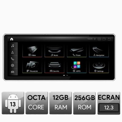 Navigatie Audi Q5 Concert Symphonie 2009-2014,  Android, Octa Core, 12+256, 12.3", Qled 2K 2400x900, Qualcomm 680