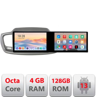 Navigatie KIA Sorento 2015-2018 Manual Kit-6528 Edotec 2 ecrane  8 core 4+128 21.6 inch Incell android Wifi 5Ghz gps internet 32
