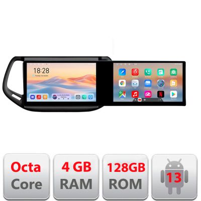 Navigatie JEEP COMPASS 2017 Manual Kit-732 Edotec 2 ecrane  8 core 4+128 21.6 inch Incell android Wifi 5Ghz gps internet