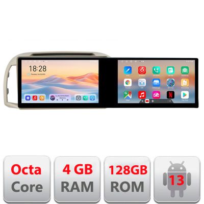 Navigatie Nissan Micra 2002-2010 Edotec 2 ecrane  8 core 4+128 21.6 inch Incell android Wifi 5Ghz gps internet  KIT-micra2003