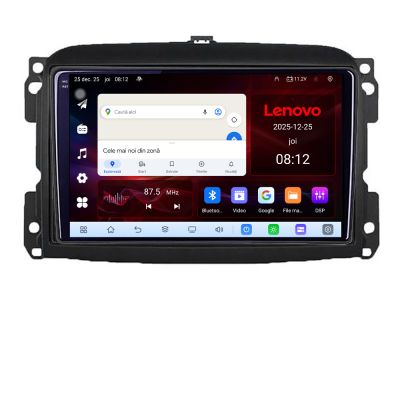 Navigatie Fiat 500 2015-2021 Kit-500 8 Core 2.2 Ghz 8+128 Qled Incell 1K Android 360 Carplay DSP AHD 1080P ADAS 4G Wifi 5Ghz Bluetooth PRO